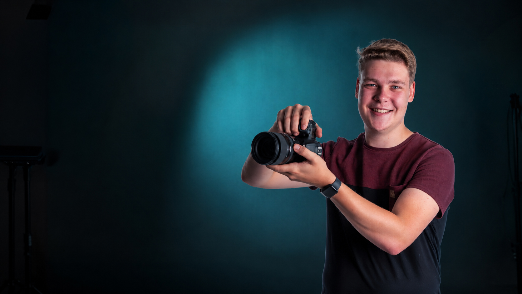 Videograaf achter de camera
